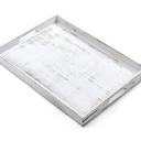 17 Inch Rustic White Serving Tray with Handles - Large Wooden Tray for Ottoman, Breakfast in Bed, Dinner, Coffee Table - Decorative Rectangular Tray for Living Room Bedroom Entryway and Kitchen Decor