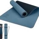 Yoga Mat Non Slip, Eco Friendly Fitness Exercise Mat with Carrying Strap,Pro Yoga Mats for Women,Workout Mats for Home, Pilates and Floor Exercises (0.31*24*72 Inches, Grey Blue / Black)