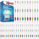 Navona 70 PCS Premium Individually Wrapped Bulk Toothbrush Pack, Disposable Toothbrushes, Kids Toothbrush, Medium Soft Bristle Toothbrushes, Ergonomics Handle, Perfect for Travel Hotel Donation
