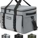 Soft Insulated Cooler Bag Collapsible Large Travel Coolers Soft Sided Coolers Ice Chest, Leakproof, Waterproof (gray)