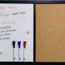 Combination Board Magnetic Dry Erase Board & Corkboard,24''x18'' Combo Board, Black Frame