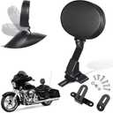 Benlari Rider Driver Backrest, Detachable Driver Backrest, Adjustable Plug-in Rider Backrest Fit for Harley Davidson Touring Street Glide Road Glide Electra Glide Road King 1997-2024, Gloss Black