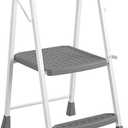 COSCO 2-Step Kitchen Stepper Adult Folding Step Stool, Kids Folding (Steel/Resin) (Gray)