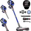 QikCln 23Kpa Cordless Vacuum Cleaner, Stick Vacuum with Deachable Battery and Charge Docker, Powerful Vacuum with 2 Speeds and 40 mins Run Time for Hardwood Floor and Pet Hair - Blue