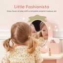 OOOK Toddler Vanity for 3 Year Old, Kids Vanity with Pretend Makeup Accessories, Makeup Table for Kids with Drawer, Pink