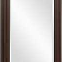 Howard Elliott Collection George Rectangular Chocolate Brown Wall Mirror, Rectangle Hanging Wood Framed Vanity Mirrors for Home Decor, Living Room, Bathroom, Bedroom, or Hallway, 24 x 36 Inch