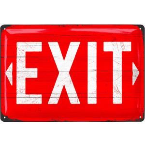 LANOLU Vintage Tin Sign EXIT Sign, Decorative Metal Sign, 8x12 inch