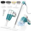 Steam Cleaner with Electric Spin Brush, No Manual Scrubbing, 1200W 2-in-1 Steamer for Cleaning Tool, 2 Modes, 11 Accessories, Detachable Long Handle for Home, Floor, Tile, Grout, Bathroom(Green)