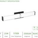 24 Inch Bathroom Vanity Light 2500LM, 5700K Daylight White Modern Bathroom Light Dimmable, AC 120V 25W Matte Black LED Vanity Lighting Fixtures Wall Sconce ETL Certified, 1Pack