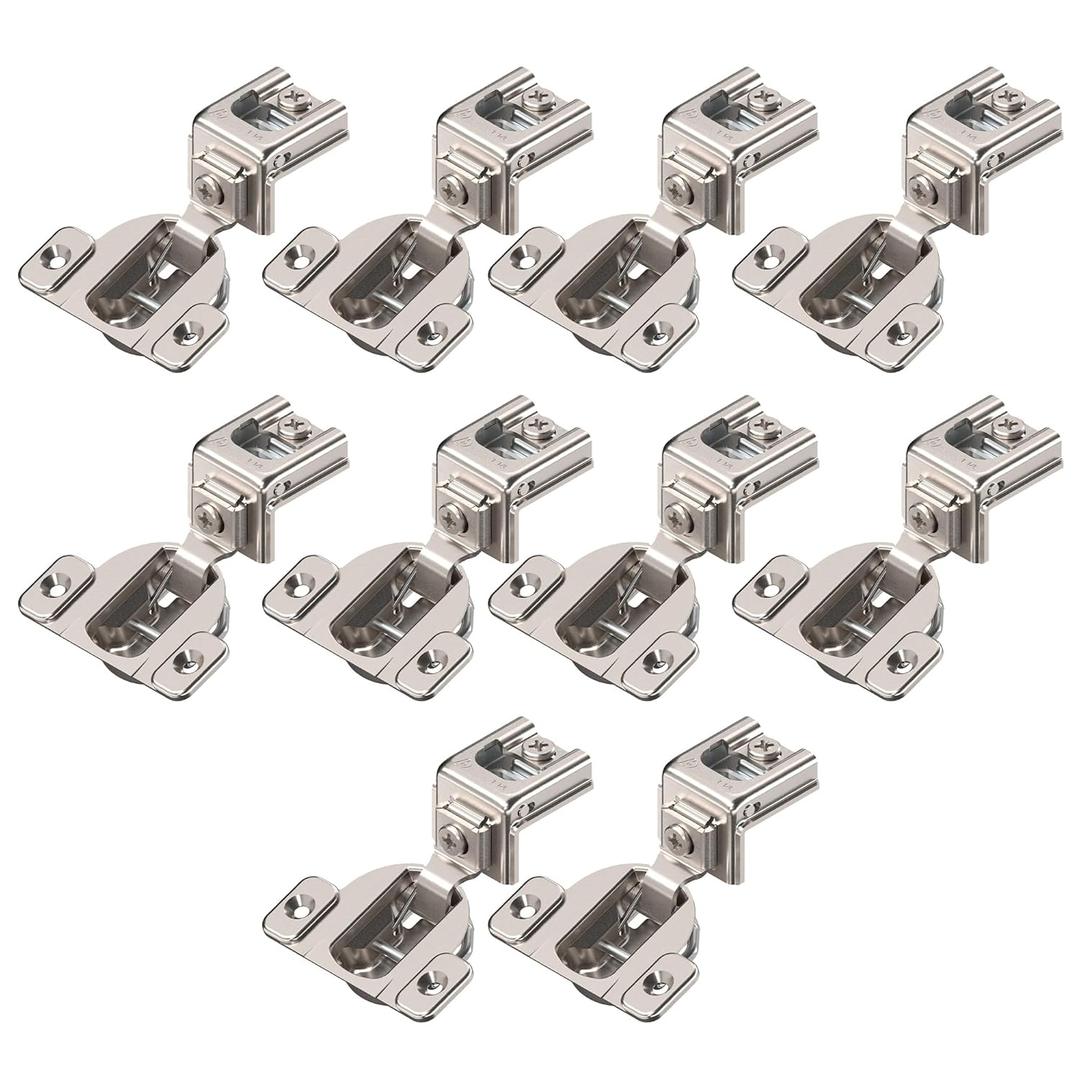 Blum Compact Hinge (10 Pack), 1-1/4" Overlay, 110 Opening Angle, Steel, Concealed Hinges for Face Frame Cabinets