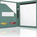 Professional Padfolio Portfolio Binder, Faux Leather Interview Resume Folder, Letter Size A4 Legal Writing Pad Holder, Document Organizer for Business School Office Conference (Green)