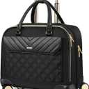 star cloud Rolling Laptop Bag for Women, 45L Rolling Briefcase with Wheels, 16x15.5x9.5 Wheeled Laptop Bag with USB Type-C Ports, Quiet Spinner Wheels, Luggage Strap, Black Gold