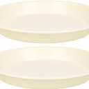 2 Pack Plant Saucer Drip Tray 13 14 inch, Large Plastic Flower Planter Saucers and Drip Trays for Indoors Outdoors, Heavy Durable Plant Plate Water Catcher (14", Cream White)