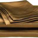 100% Pure Silk Satin Sheet Set 4pcs, Silk Fitted Sheet 15" Deep Pocket Mattress fit,Silk Flat Sheet&Silk Pillowcases Set Soft Silk SheetsWrinkle Free Fade Resistant Brown,Queen