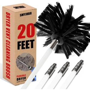 Particle Furnace Cleaning Brush, 4"/6" Brush,Chimney Brush,Dryer Vent Cleaner Kit,Flexible Rods (15PcsRods+1Pcs 4"+1Pcs 6" Brush)