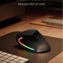 POJTK Ergonomic Wireless Rechargeable Mouse, Bluetooth+USB A+Type C(3 in 1) Connection, 5 Levels Up to 4800 DPI, 6 Silent Buttons, 2.4GHz Carpal Tunnel Vertical Mice, for Laptop, Desktop,MacBook-black