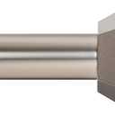 Ivilon Drapery Treatment Window Curtain Rod - Faceted Hexagonal 1 inch Pole. 72 to 144 Inch. Satin Nickel
