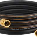 Giraffe Hybrid Leader Hose 5/8" x 15ft Custom Length, No Kink, Flexible, Leakproof Water Hose with Female to Female Fittings, 600 Burst PSI (Black and Orange)