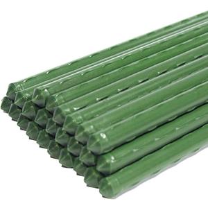 G-LEAF Garden Stakes 5 ft Plastic Coated Steel Tube Sturdy Metal Plant Sticks for Tomato,Cucumber,Bean,Tree,Pack of 25