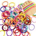 Spiral No Crease Phone Cord Elastic Coil Hair Ties - 100 Pcs, Colorful for Women & Girls (Candy)
