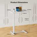 Sweetcrispy Overbed Table, Adjustable Rolling Desk, Mobile Standing Desk, 27.56" x 15.75" x 43.31"