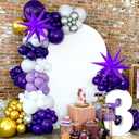 2 x 83Pcs Dark Purple Balloon Garland Kit with 2 Foil Star Balloons, 18/12/10/5 Inch Matte Purple Latex Balloons for Princess Birthday, Baby Shower, Bachelorette Party Decorations