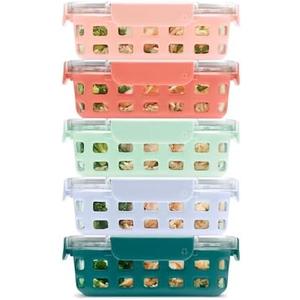 Ello Duraglass 3.4 Cup Meal Prep Sets 6Pc, 3 Pack Set- Glass Food Storage Container with Silicone Sleeve and Airtight BPA-Free Plastic Lids, Dishwasher, Microwave, and Freezer Safe, Melon Ello Duraglass 3.4 Cup Meal Prep Sets 6Pc, 3 Pack Set- Glass Food Storage Container with Silicone Sleeve and Airtight BPA-Free Plastic Lids, Dishwasher, Microwave, and Freezer Safe, Melon