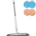 Cordless Electric Spin Mop, Electric Floor Cleaner with Water Sprayer & LED Headlight, 50mins Working Time, 290ml Water Tank, Adjustable Tube, Self-Propelled Multi-Surfaces Floor Mop for Home Cleaning