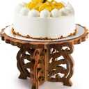 12" Wood Cake Stand, Acacia Wooden Rustic Cupcake Holder, Wedding Table Centerpiece Dessert Display Stand, Birthday Cake Pedestal for Tea Party Baby Shower