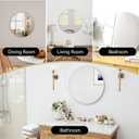 SCWF-GZ 24" Round Mirror Circle Wall Mounted Hanging or Against Wall Aluminum Alloy Metal Frame Dressing Make-up Mirrors for Entryway Bedroom Bathroom Living Room 24 inch Silver