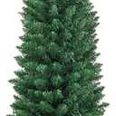5 ft. PVC Unlit Artificial Slim Pencil Christmas Tree with Stand Home Holiday Decor Green, 1 Ct, CM20653