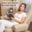 Neck Pillow for Recliner Chair, 14" Adjustable Recliner Pillow for Headrest, Soft Velvet Weighted Back Non-Slip Head Pillow for Recliner, Couch, Chair, Sofa, 14"L x 6.2"W
