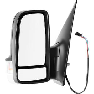 Left Side Mirror Assembly Compatible with 2006-2017 Sprinter 2500 3500 Driver Side Door Mirror w/Blind Spot Glass & Turn Signal Light and Manual Folding CH1320381 (6 Pins)