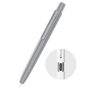 MoKo Holder Case for Apple Pencil (USB-C), Retractable Apple Pencil (USB-C) Case Protective iPad Pencil Sleeve Skin Cover with Sturdy Clip, Space Gray