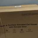 Outdoor Heated Cat House in Winter, Extremely Insulated & Weatherproof,Elevated Feral Cat Shelter with Waterproof Eaves & Escape Door for Outside Stray Barn Cat (Dark Grey,S.) (16.7"L x 12.6"W x 17.7"H)