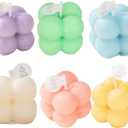 6-in-1 Mini Soy Wax Candles Gift Set  Eco-Friendly Aromatherapy, Lavender/Peach/Sea Salt Scents, Bubble Shaped Decorative CandlestickPremium Scented Candles for Relaxation/Meditation for Home