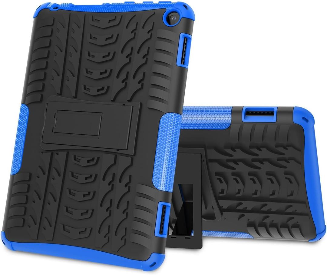 ROISKIN for Amazon Kindle Fire HD 8 Tablet & HD 8 Plus Case (2024/2022/2020 Release) 12th/10th Generation with Kickstand [Kids Friendly] Dual Layer Heavy Duty Shockproof Case for Fire 8 & 8 Plus (Blue)
