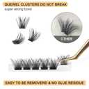 2 x QUEWEL Cluster Lashes 72 Pcs Wide Stem Individual Lashes C/D Curl 14mm Length DIY Eyelash Extension False Eyelashes Natural&Mega Styles Soft for Personal Makeup Use at Home (Mega-D-14)