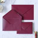 PONATIA 50 Pack A4 Envelopes, 4.25 x 6.12'' Shimmer Sparkle Burgundy Envelope Perfect for Gift Cards, Wedding Details Cards, Thank You Cards and any 4x6" Inner Sheets