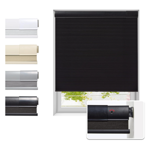 No Drill Cellular Shades for Indoor Windows, Thermal Insulating & Noise Reducing Honeycomb Blinds, Free Stop Cordless Blackout Shades, Black, 22" W x 64" H No Drill Cellular Shades for Indoor Windows, Thermal Insulating & Noise Reducing Honeycomb Blinds, Free Stop Cordless Blackout Shades, Black, 22" W x 64" H