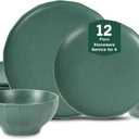 Stone Lain Rio 12-Piece Dinnerware Set Stoneware, Green, Green