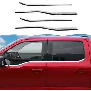 RT-TCZ Window Trim Strip Cover Window Molding Trim Cover Decoration Exterior Accessories for Ford F150 2021-2025 (Chrome)