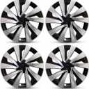 Tesla Model Y Juniper 19 Inch Wheel Covers 4PCS, Hubcaps with Rim Protectors for 2025 2026 Model Y Juniper Accessories, Matte Black Clip-On Wheel Caps Replacement, Not for 2021-2024 Model Y