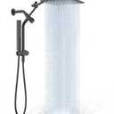 Veken 10" Luxurious All Metal Rain Shower Head with Handheld Spray Combo, High Pressure Rainfall Square Shower Heads with Extension Arm, Wide Dual Showerhead, Bathroom Accessories, Matte Black