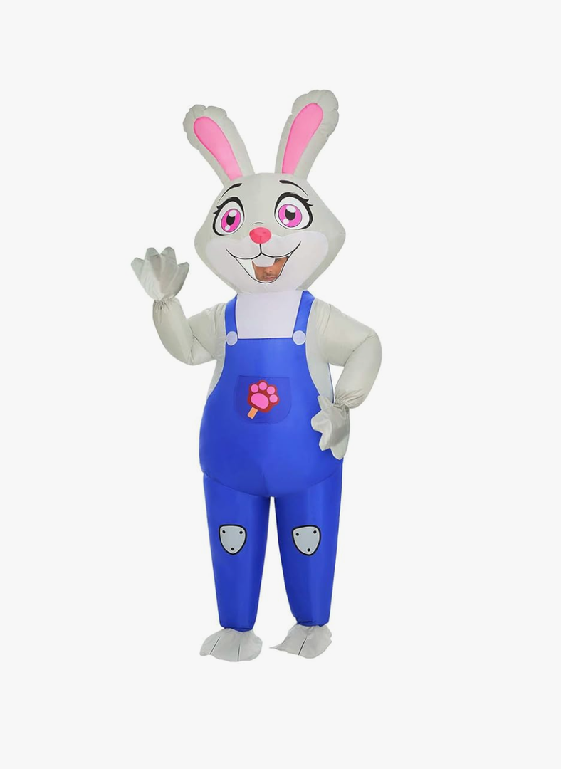 Easter Bunny Costume for Adult Inflatable Bunny Costumes for Adult Bunny Halloween Inflatable Costumes Funny Blow Up Rabbit Costume for Men Women Cosplay Party, Size Large