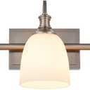 Bathroom Vanity Light Fixtures, Vintage Brushed Nickel 3 Lights Wall Sconce Lighting with Opal Glass Shade, Porch Wall Mount Light Fixture for Bathroom, Mirror Cabinets Hallway Stairs
