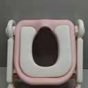 bebeleh Musical & Sound Toddler Potty Training Seat w/Step Stool Ladder - Collapsible & Adjustable Toilet, Pre Assembled Toddler Toilet Seat w/Music & Sounds - Splash Guard & Anti-Slip Steps - Pink