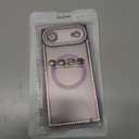 Misscase Magnetic Glitter Case for iPhone 16 Pro Max 6.9 Inch, Camera Protection, Compatible with MagSafe, Rectangle Cute Bling Sparkle Diamond Colorful Phone Cover, Drop-Tested & Shockproof-Purple