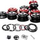 BUCKLOS 1-1/8 Bike Headset MTB Threadless 34 44 44-50.6 44-55 44-56 41.8-52mm, Straight Tapered Tube Mountain Bikes Road Bicycle Double Sealed Bearings Headsets, for Frame Fork Expander Plug Star Nut