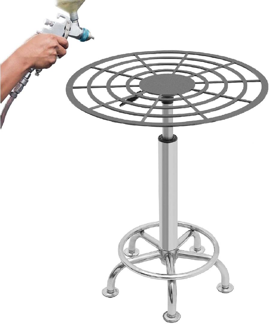 360 Rotating Spray Paint Rack, 23.6-31.5in Height Adjustable Stable Paint Rack for Door and Car Body, Lifting Spray Painting Table, 1 Count